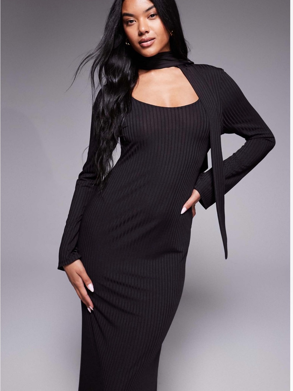 ASOS DESIGN low scoop neck scarf Maxi Dress
